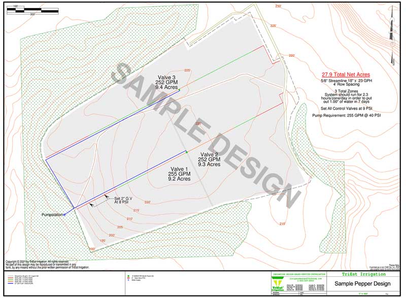 Sample Irrigation Design: Peppers